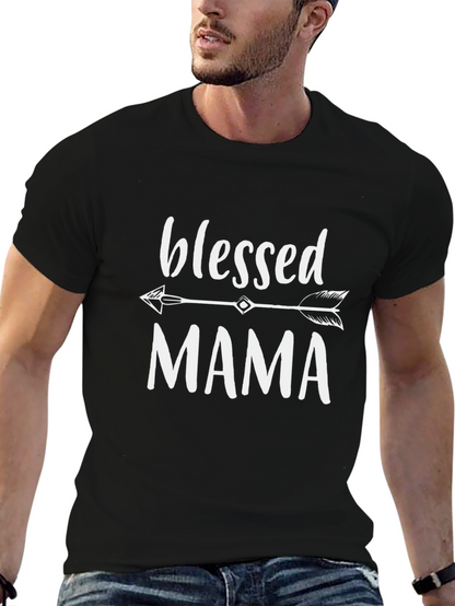 Blessed Mama Arrow Graphic T-Shirt - Black