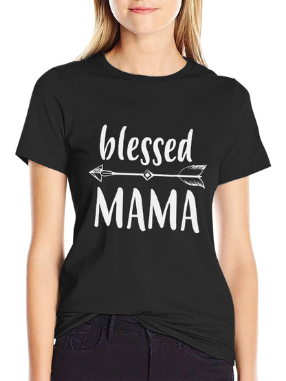 Blessed Mama Arrow Graphic T-Shirt - Black