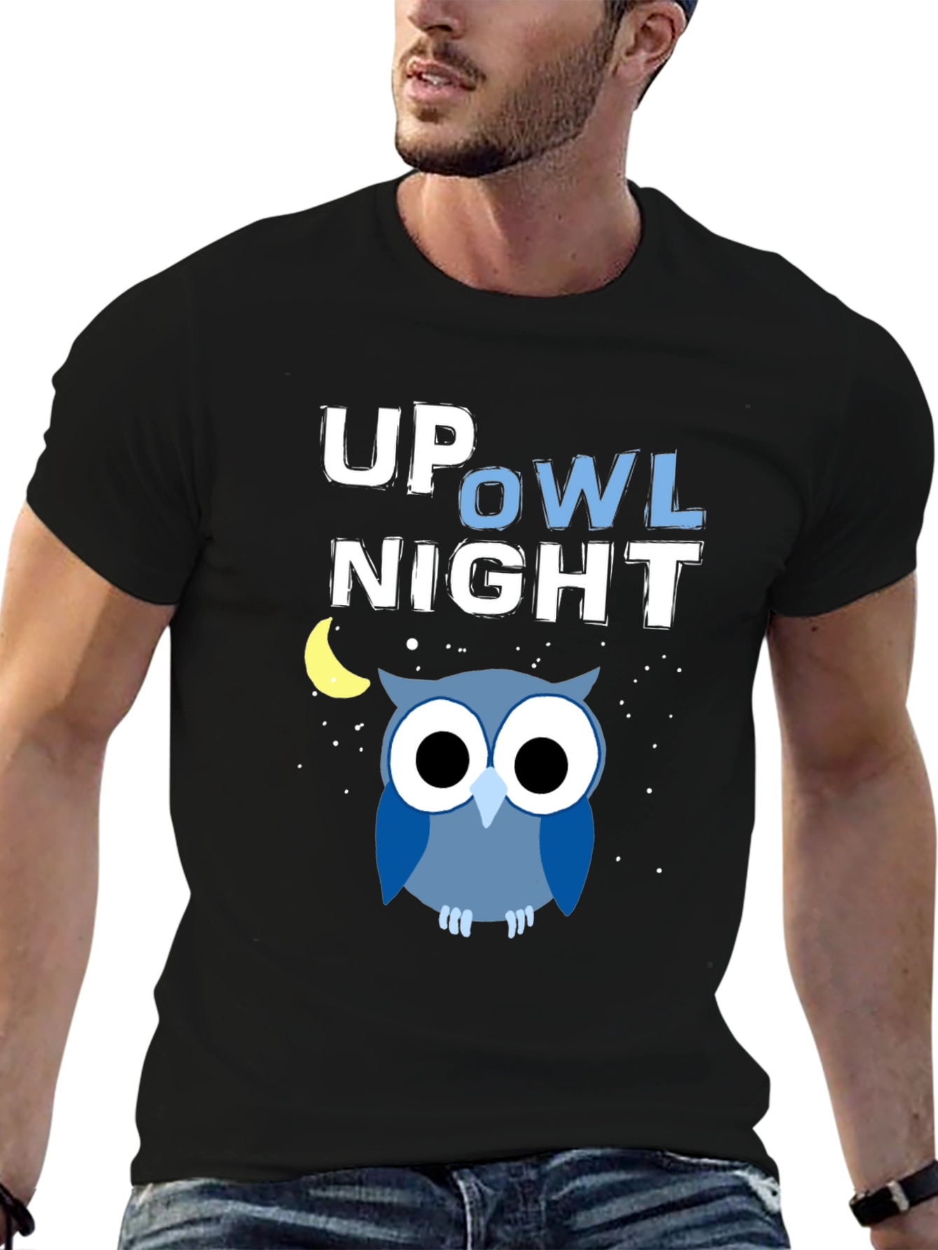 Up Owl Night Graphic T-Shirt