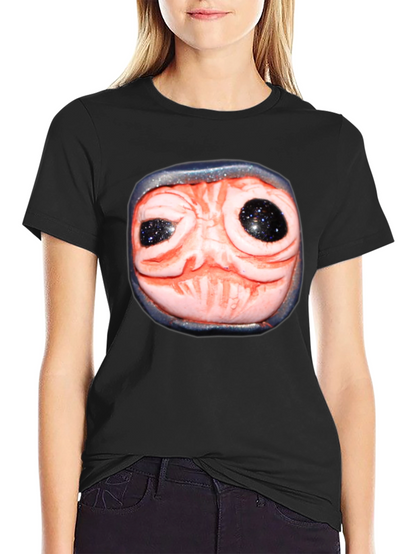 Strange Creature Face Graphic Black T-Shirt
