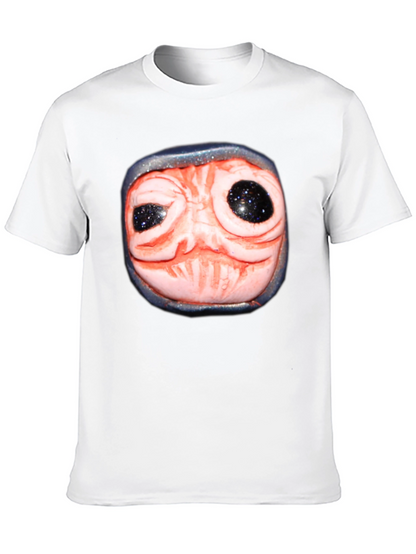Strange Creature Face Graphic Black T-Shirt