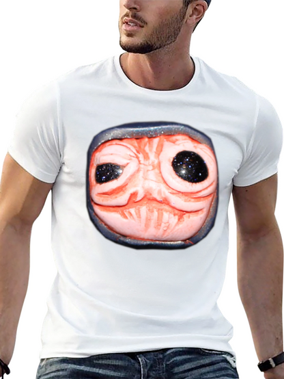 Strange Creature Face Graphic Black T-Shirt