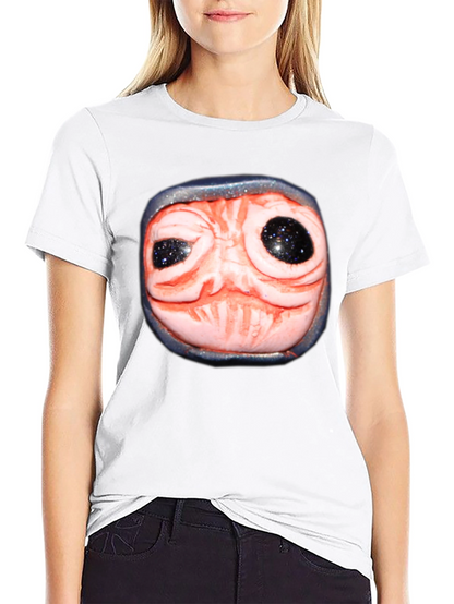 Strange Creature Face Graphic Black T-Shirt