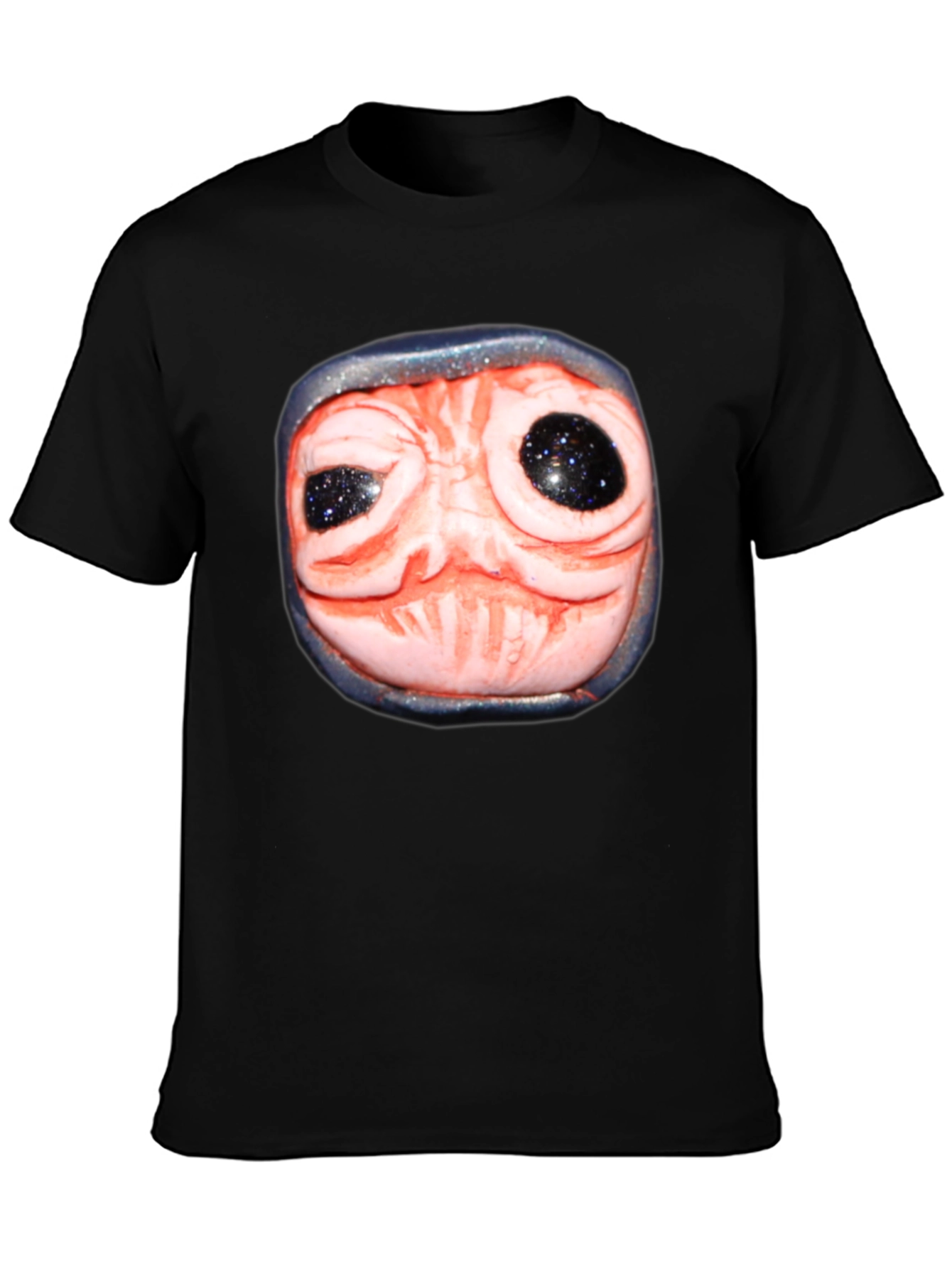 Strange Creature Face Graphic Black T-Shirt