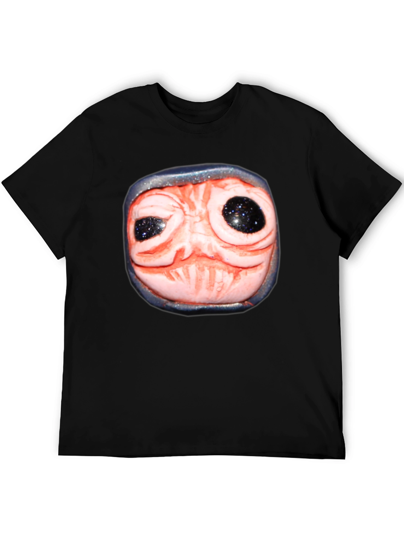 Strange Creature Face Graphic Black T-Shirt