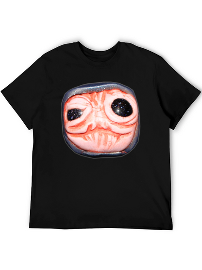 Strange Creature Face Graphic Black T-Shirt