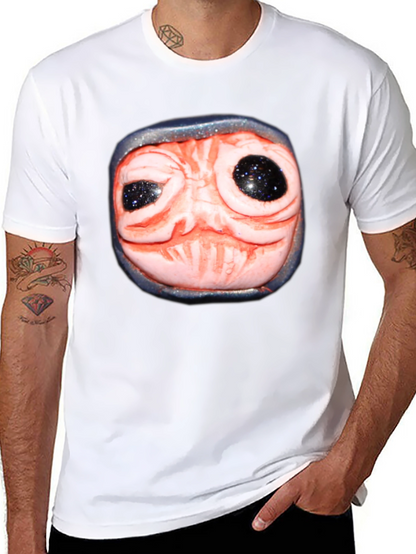 Strange Creature Face Graphic Black T-Shirt