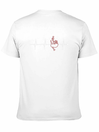 Bagpipe Heartbeat T-Shirt - Music Lover Tee