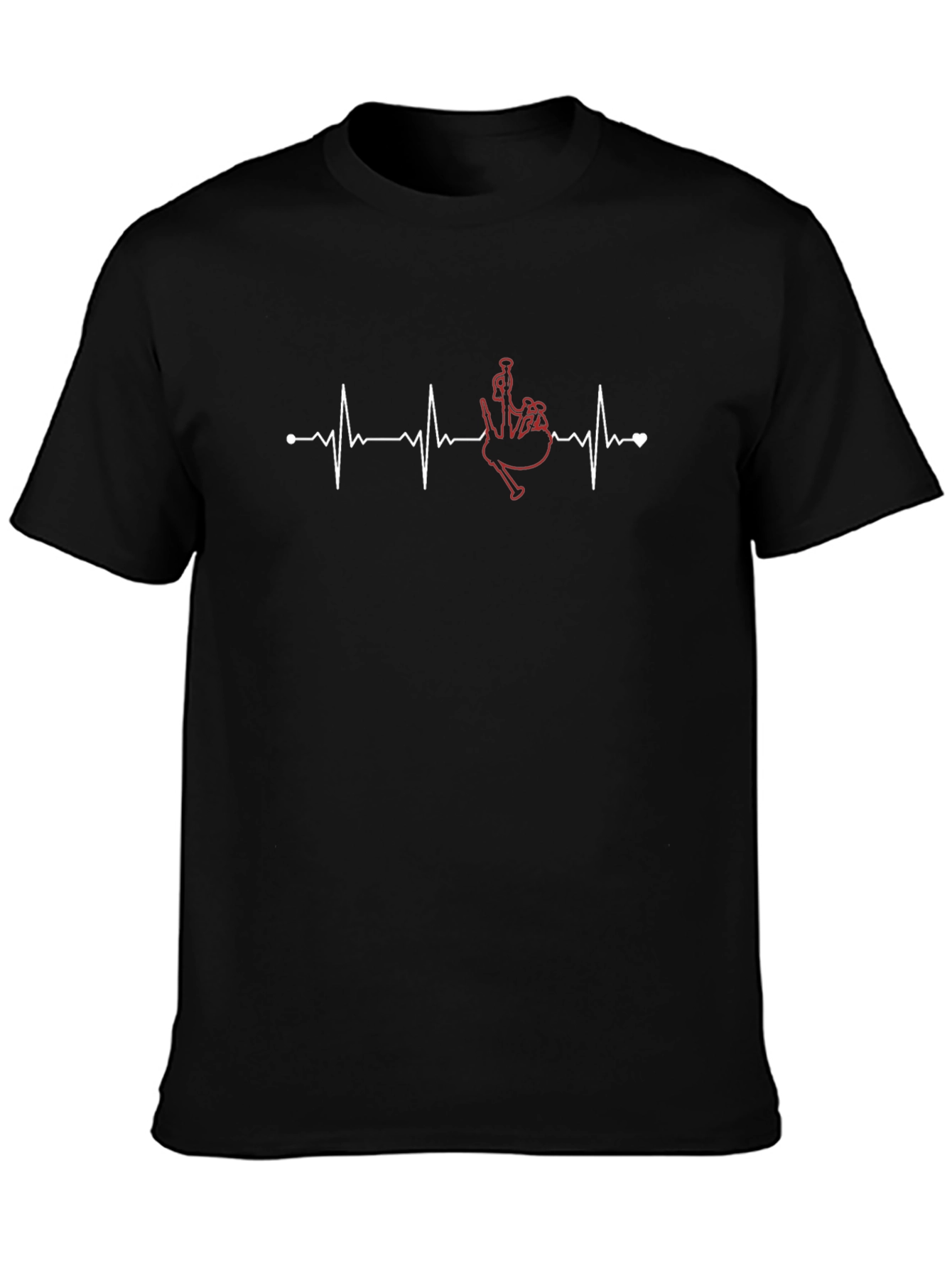 Bagpipe Heartbeat T-Shirt - Music Lover Tee