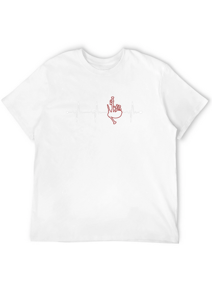 Bagpipe Heartbeat T-Shirt - Music Lover Tee