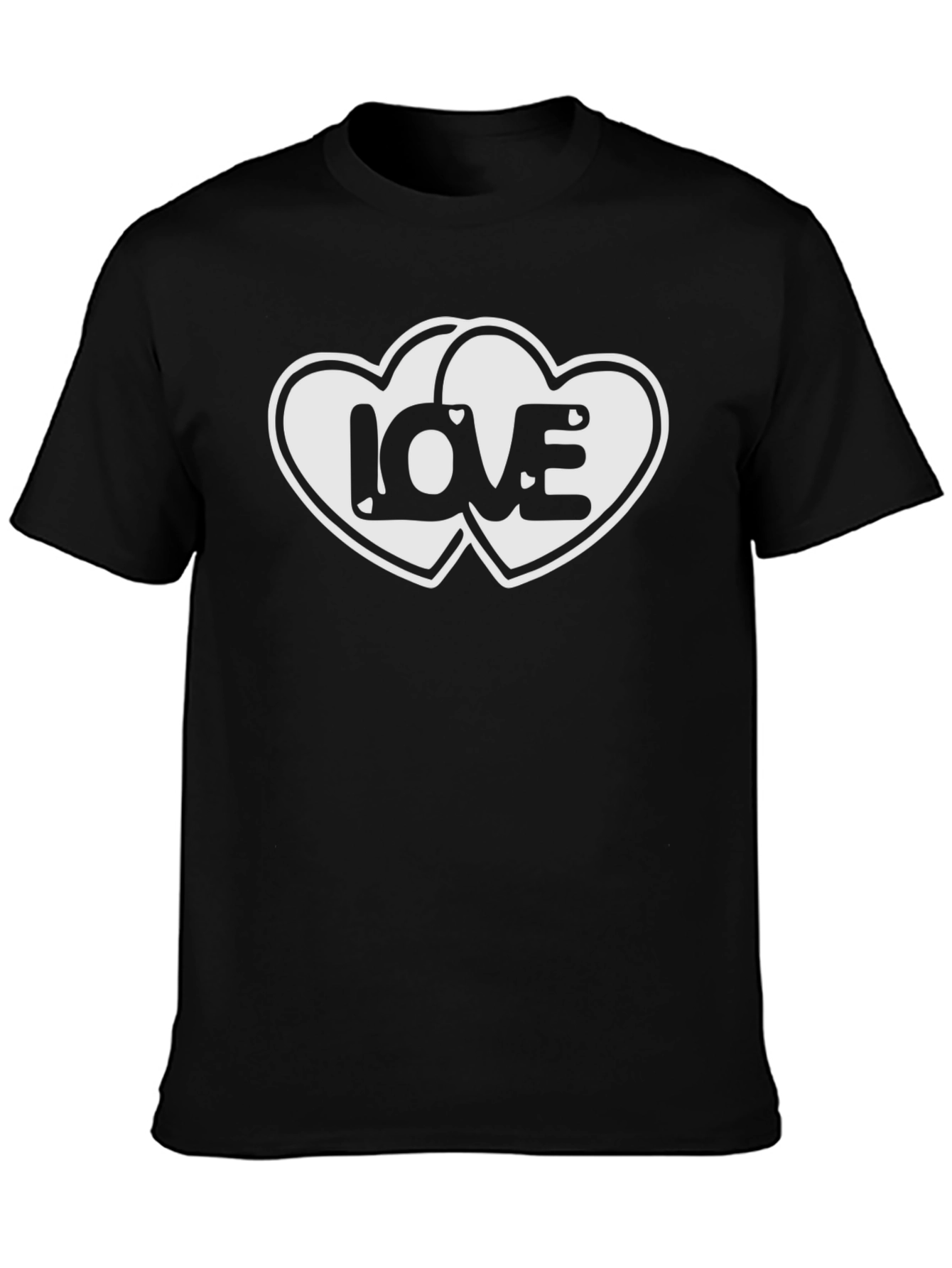 Love Hearts Graphic Black T-Shirt