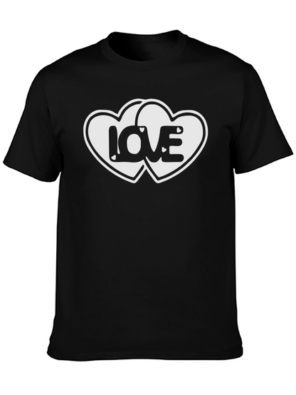 Love Hearts Graphic Black T-Shirt