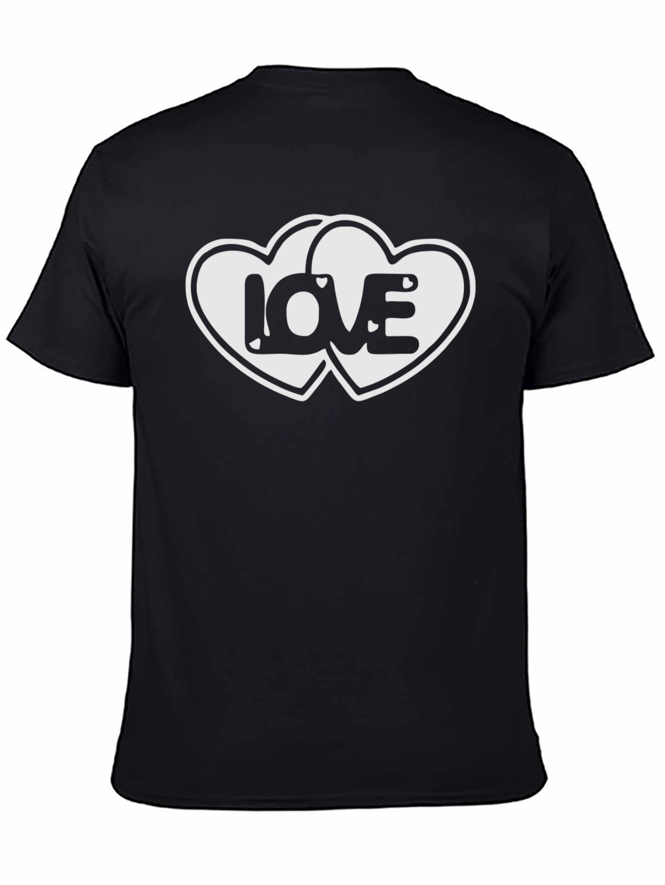 Love Hearts Graphic Black T-Shirt