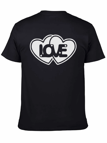 Love Hearts Graphic Black T-Shirt
