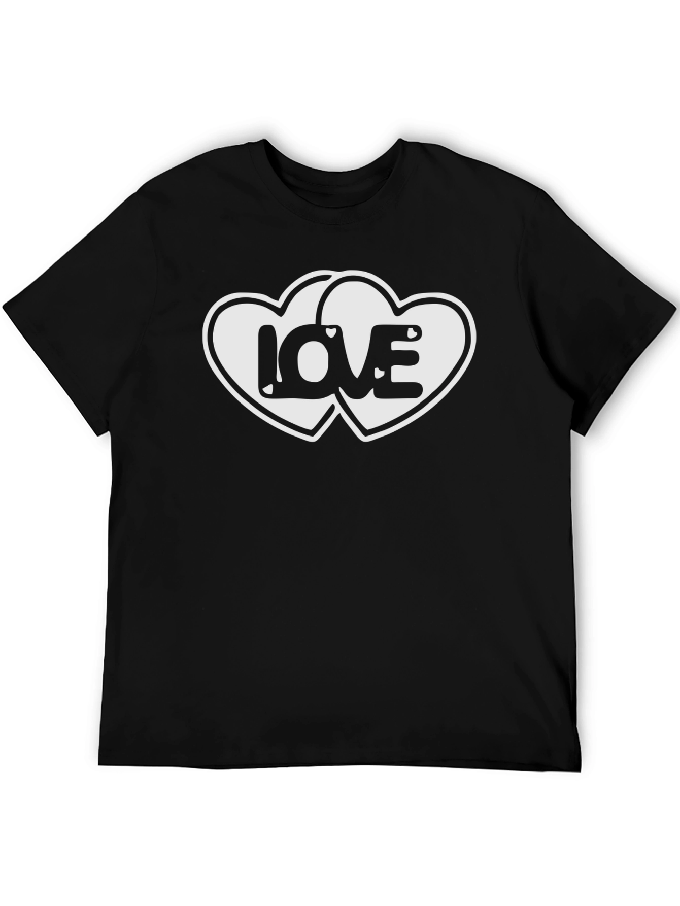 Love Hearts Graphic Black T-Shirt
