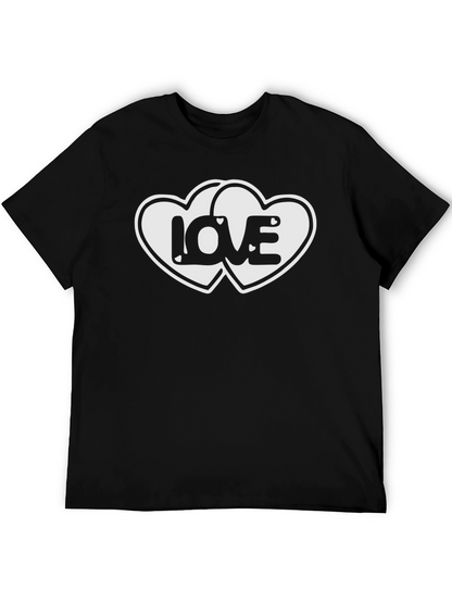 Love Hearts Graphic Black T-Shirt