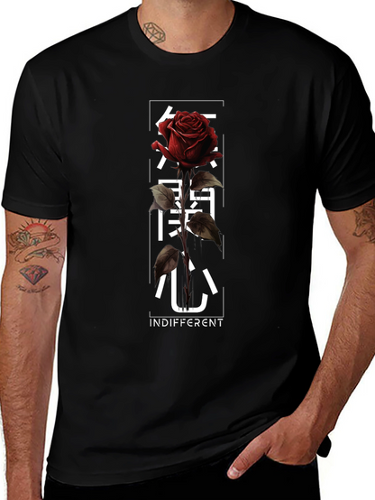 Indifferent Rose Graphic Tee - Black