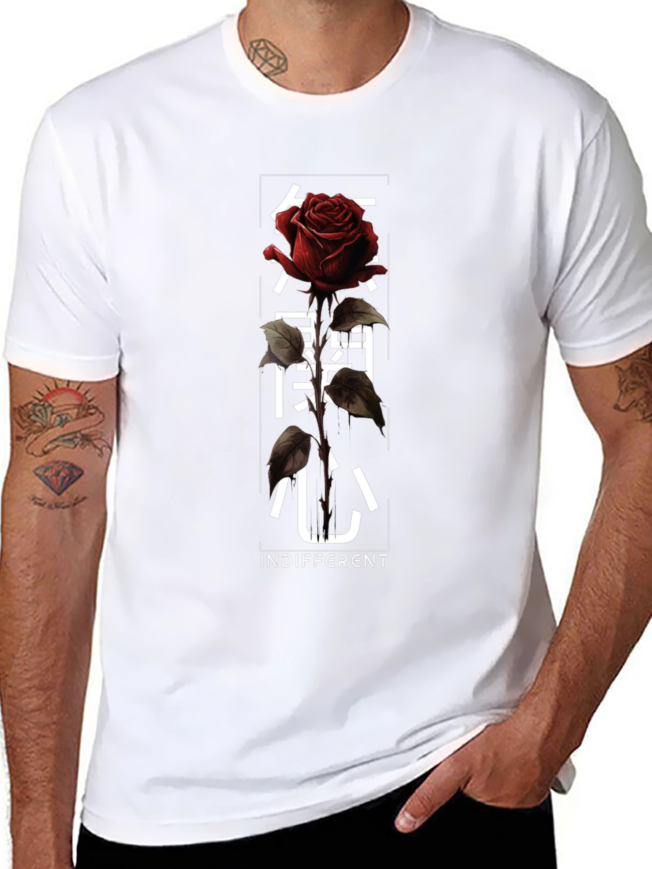Indifferent Rose Graphic Tee - Black