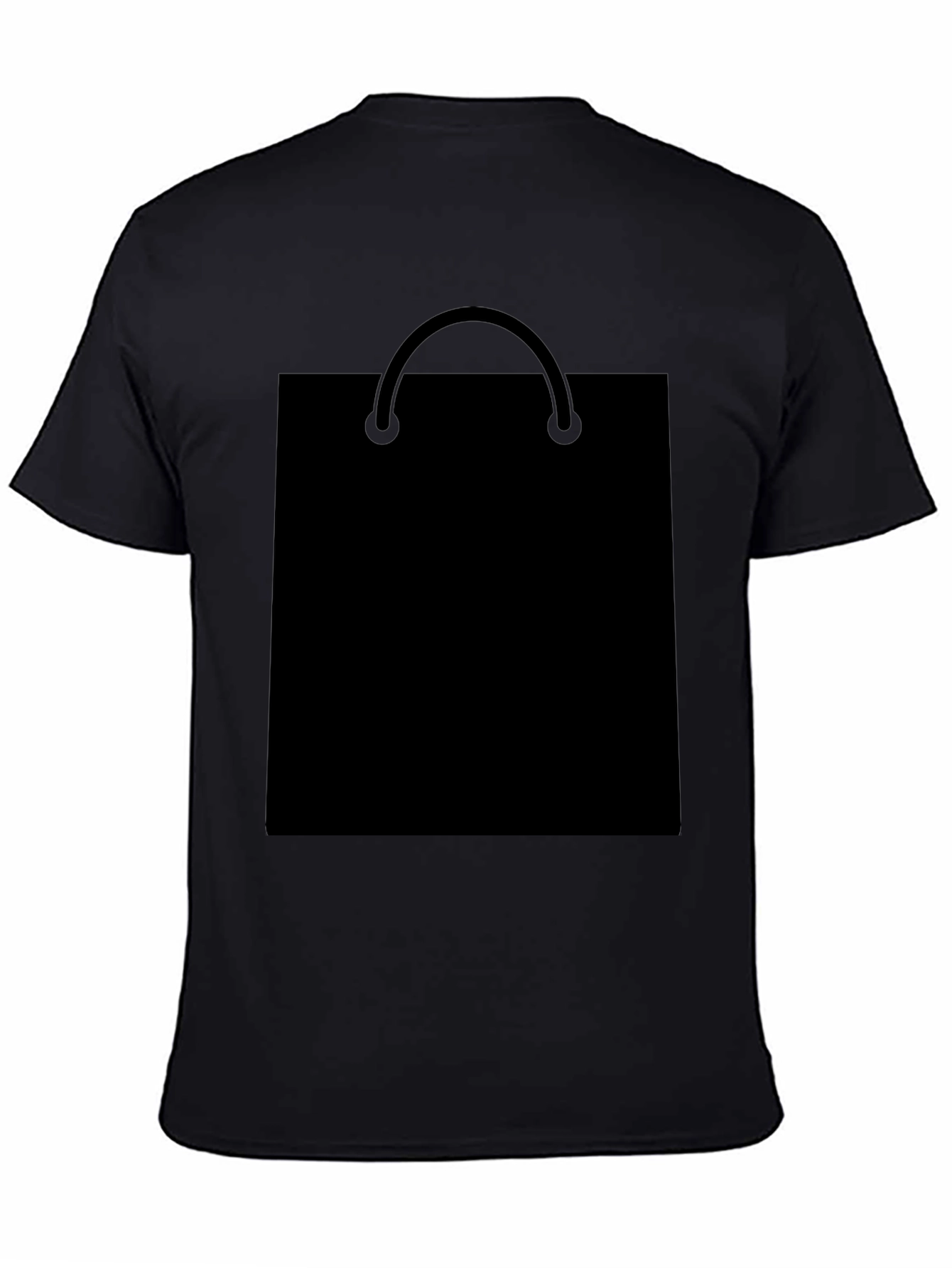 Black T-Shirt with Shopping Bag Graphic
