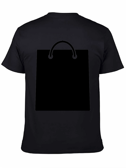 Black T-Shirt with Shopping Bag Graphic