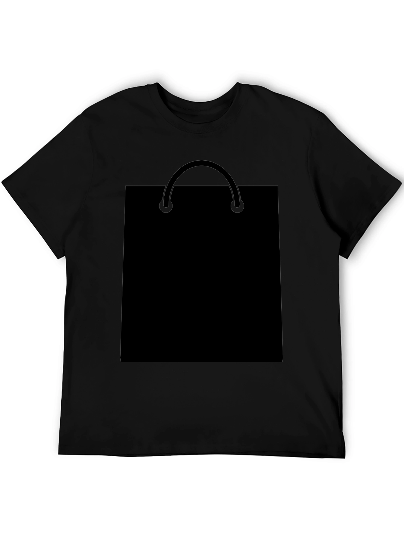 Black T-Shirt with Shopping Bag Graphic
