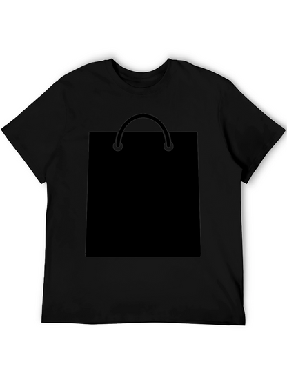 Black T-Shirt with Shopping Bag Graphic