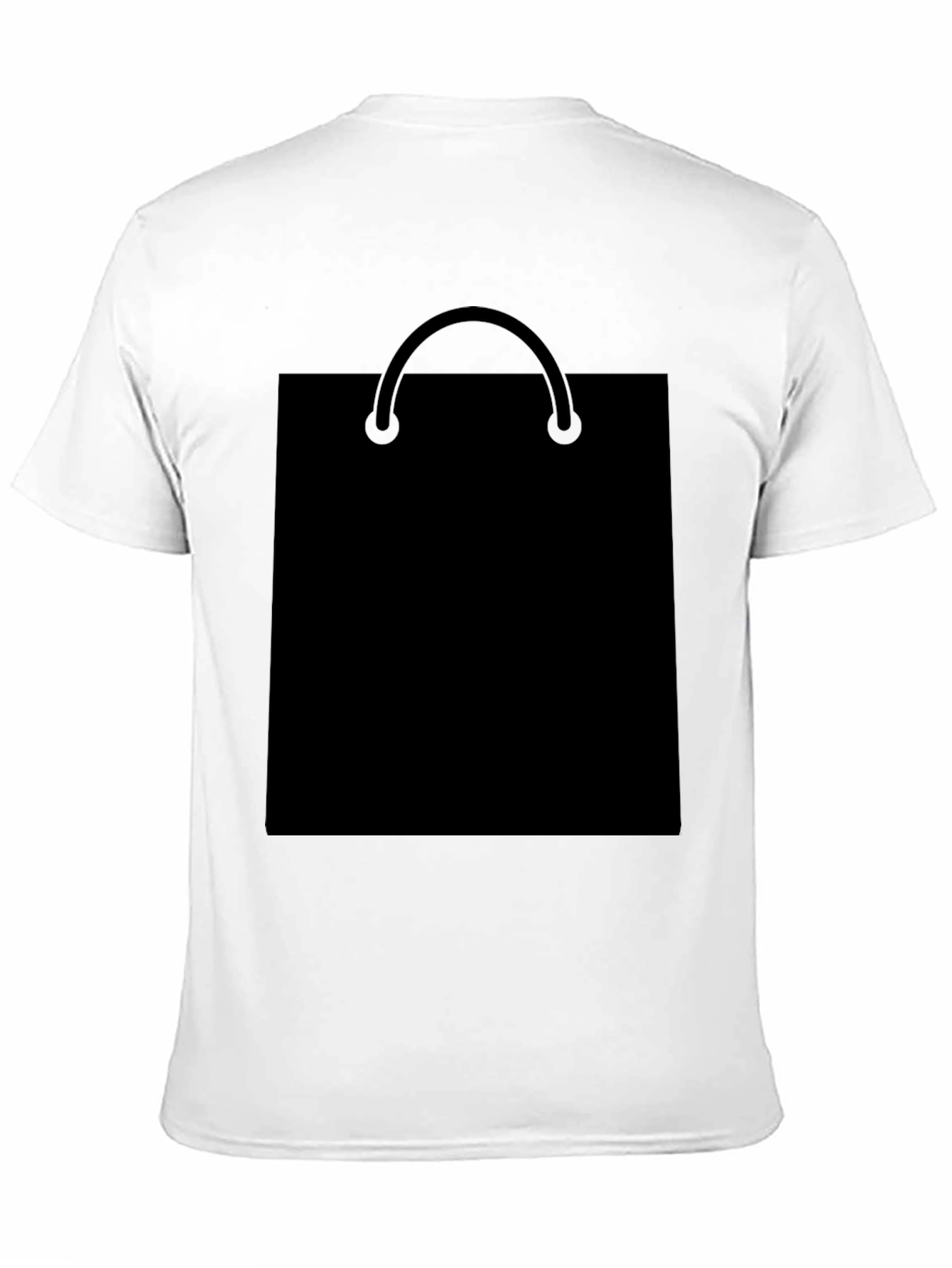 Black T-Shirt with Shopping Bag Graphic