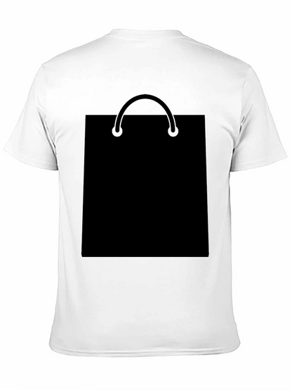 Black T-Shirt with Shopping Bag Graphic