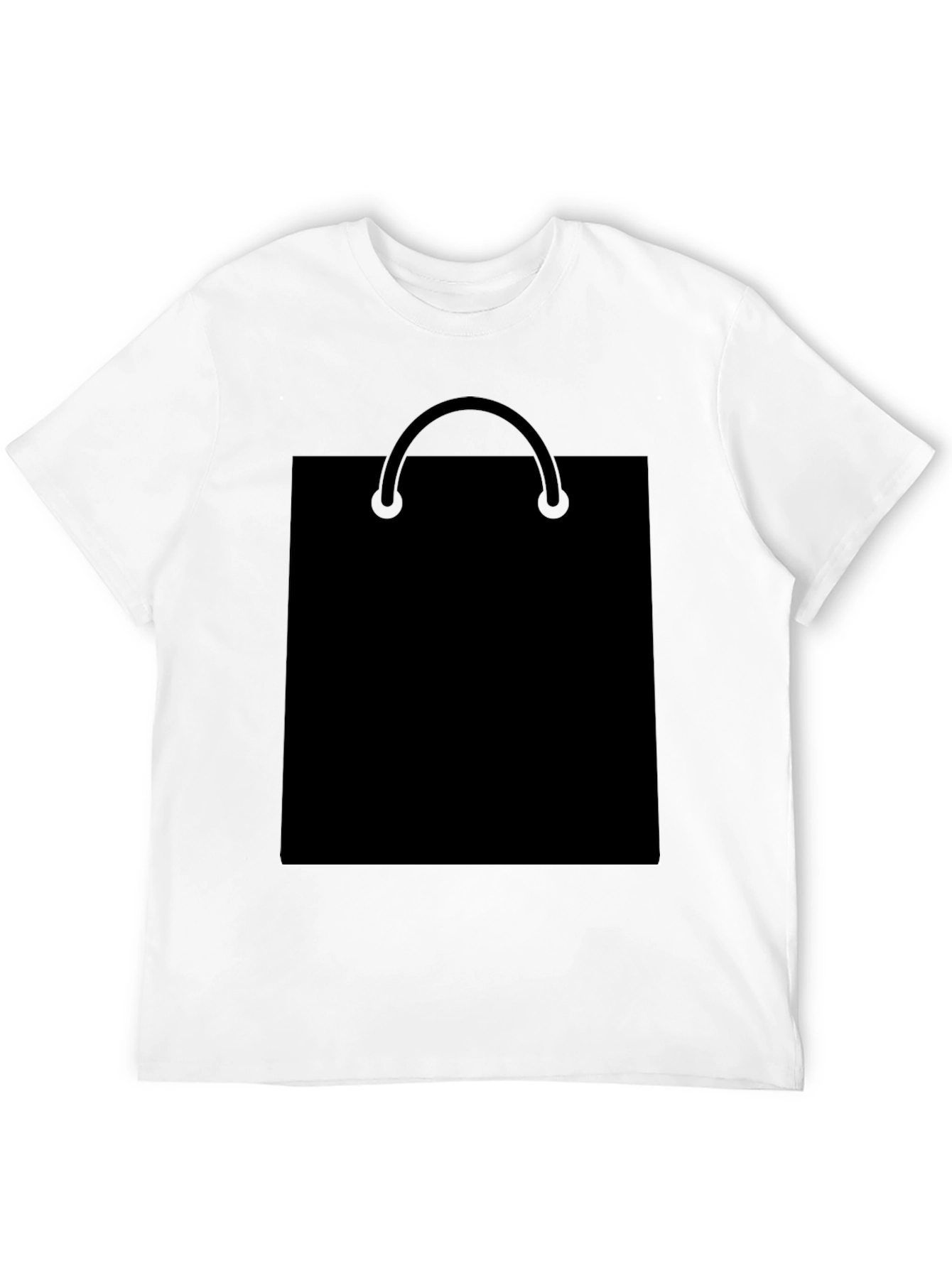 Black T-Shirt with Shopping Bag Graphic