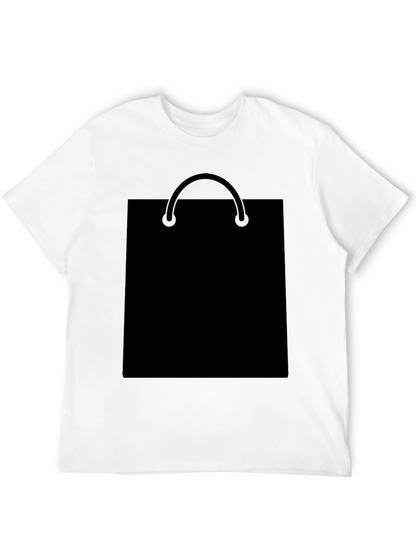 Black T-Shirt with Shopping Bag Graphic