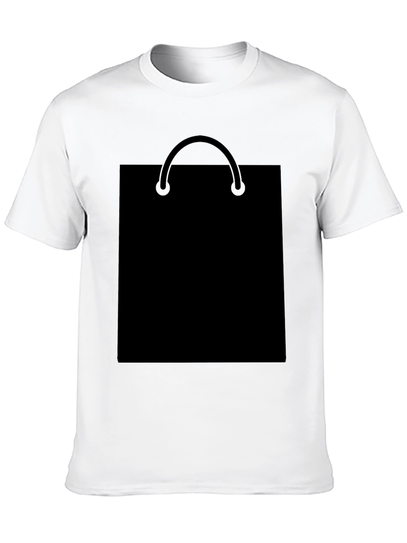 Black T-Shirt with Shopping Bag Graphic