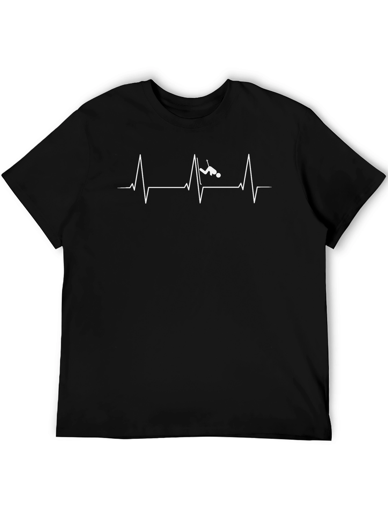 Ski Heartbeat Graphic T-Shirt - Black