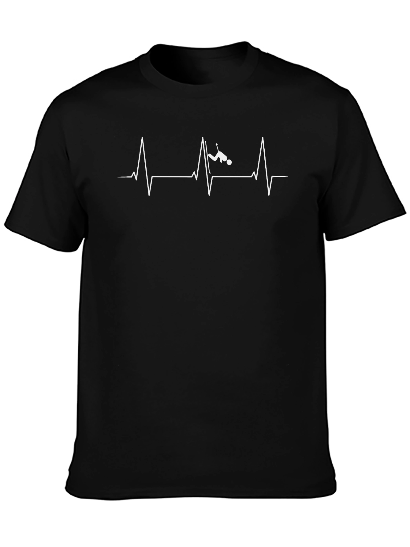 Ski Heartbeat Graphic T-Shirt - Black