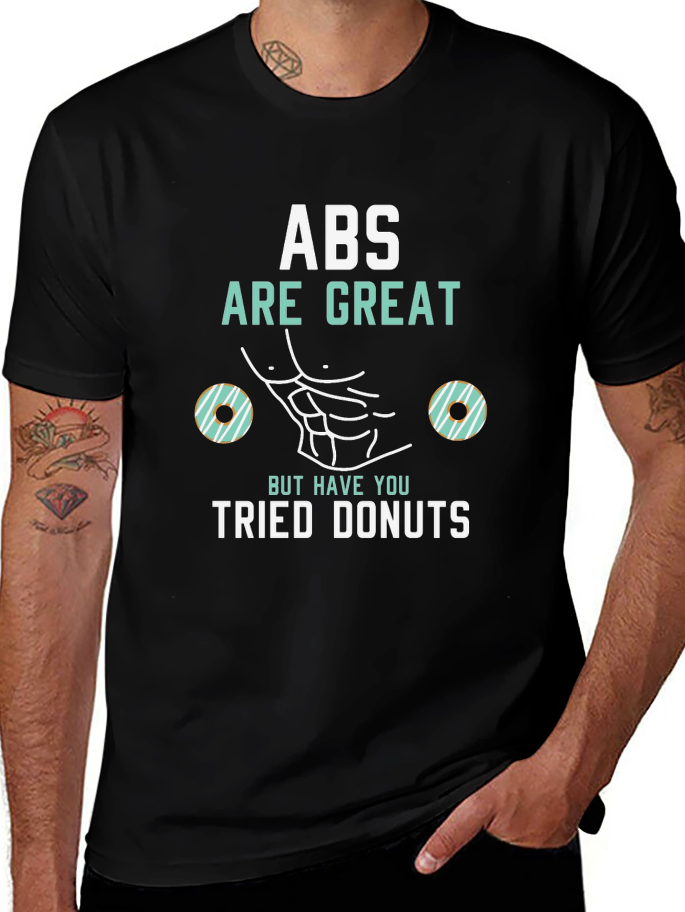 Abs Are Great Donuts T-Shirt Funny Gym Tee
