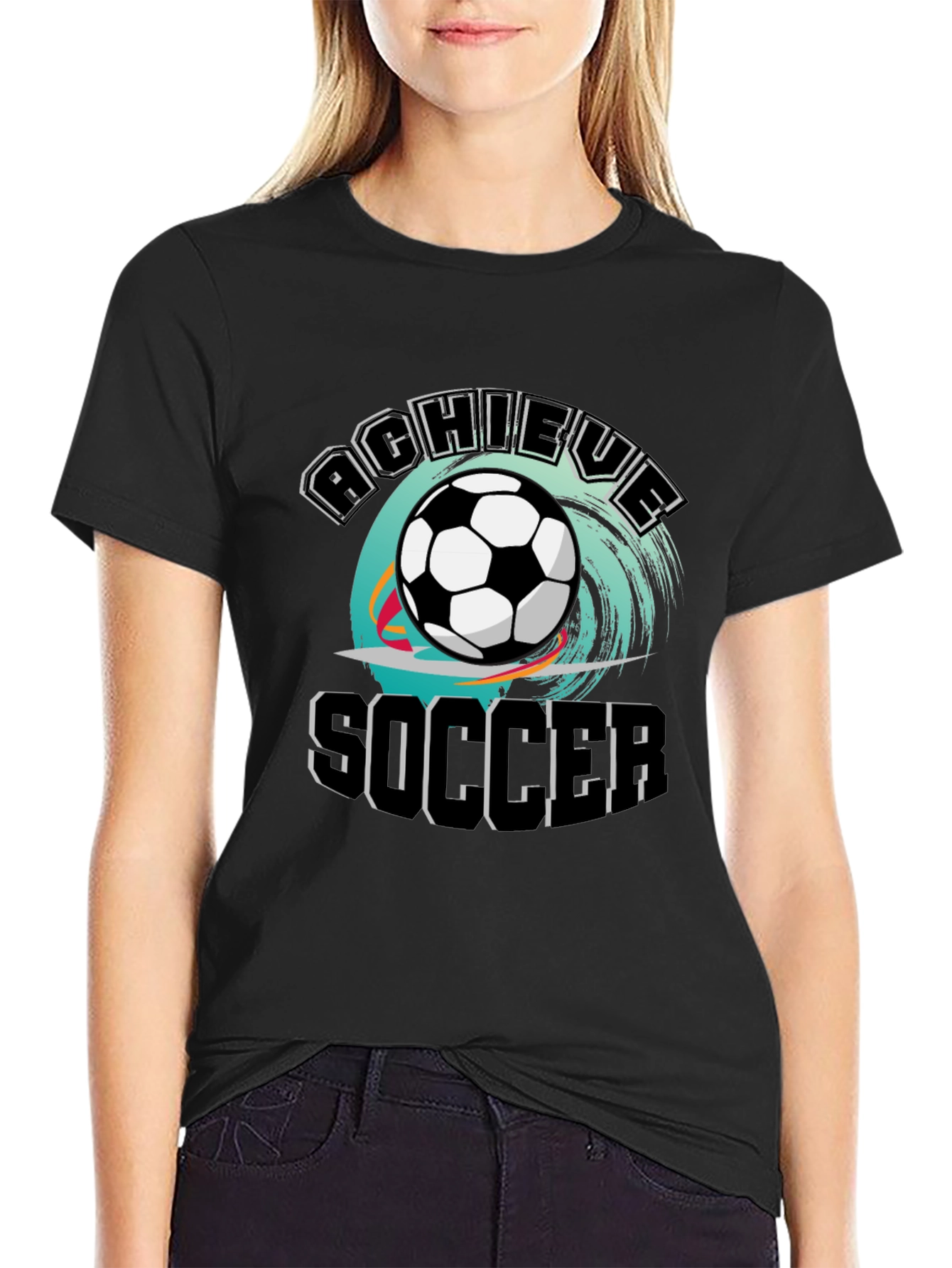 Achieve Soccer T-Shirt - Black Graphic Tee