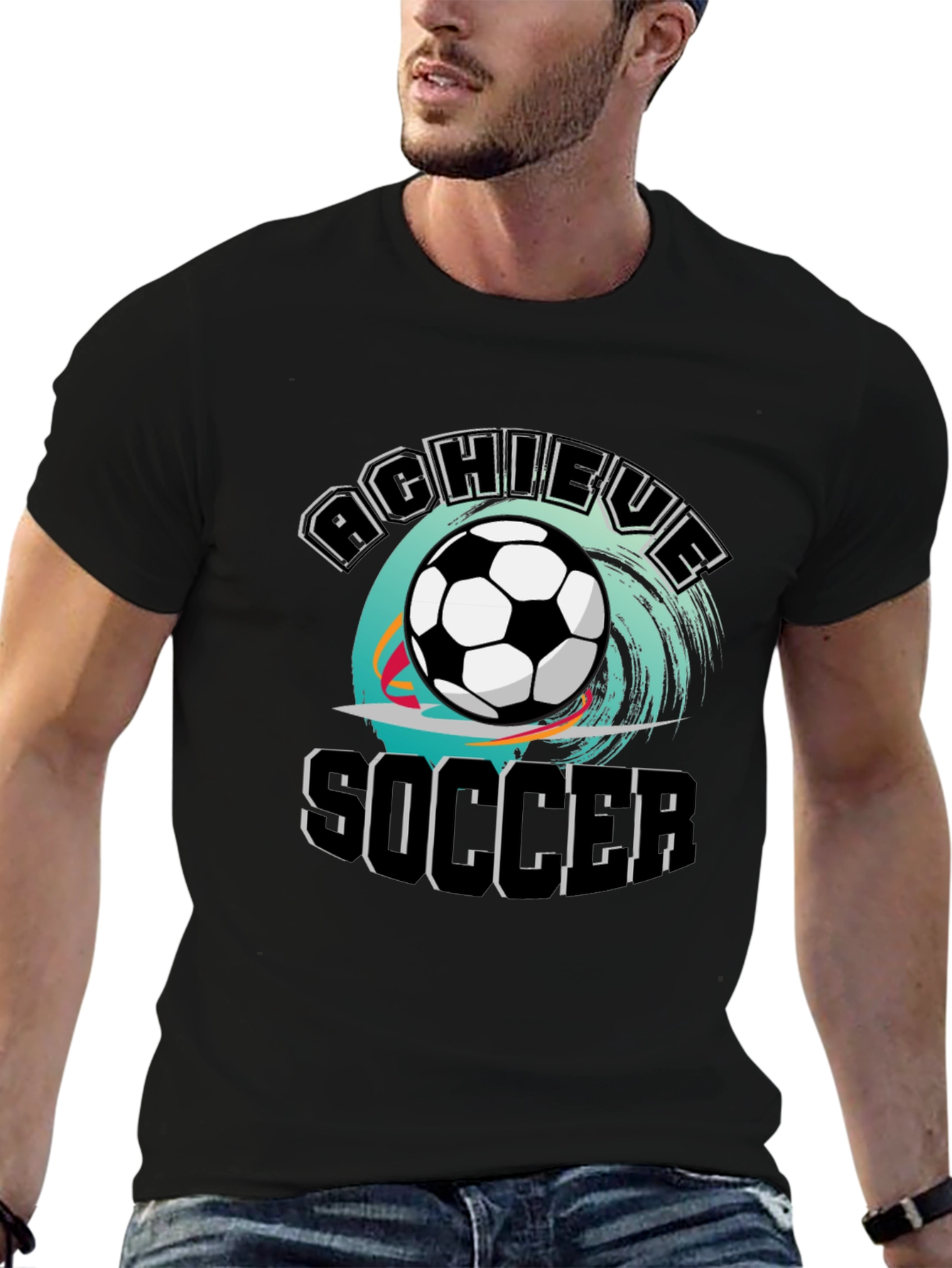 Achieve Soccer T-Shirt - Black Graphic Tee