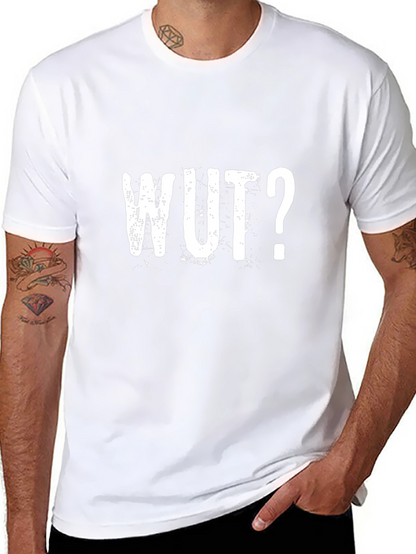 WUT? Graphic Tee - Distressed Print Black T-Shirt