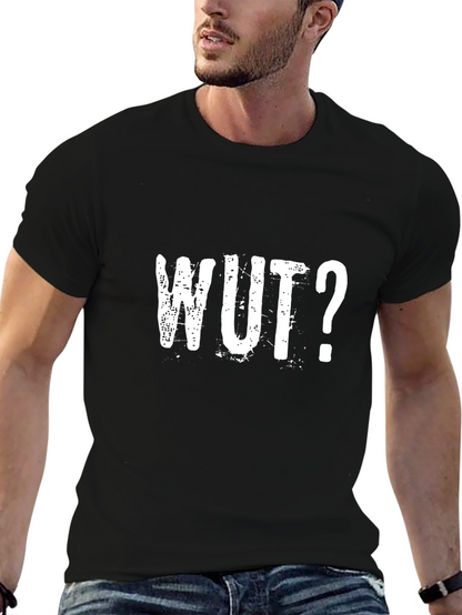 WUT? Graphic Tee - Distressed Print Black T-Shirt