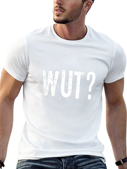 WUT? Graphic Tee - Distressed Print Black T-Shirt