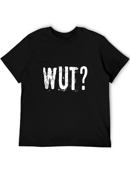 WUT? Graphic Tee - Distressed Print Black T-Shirt