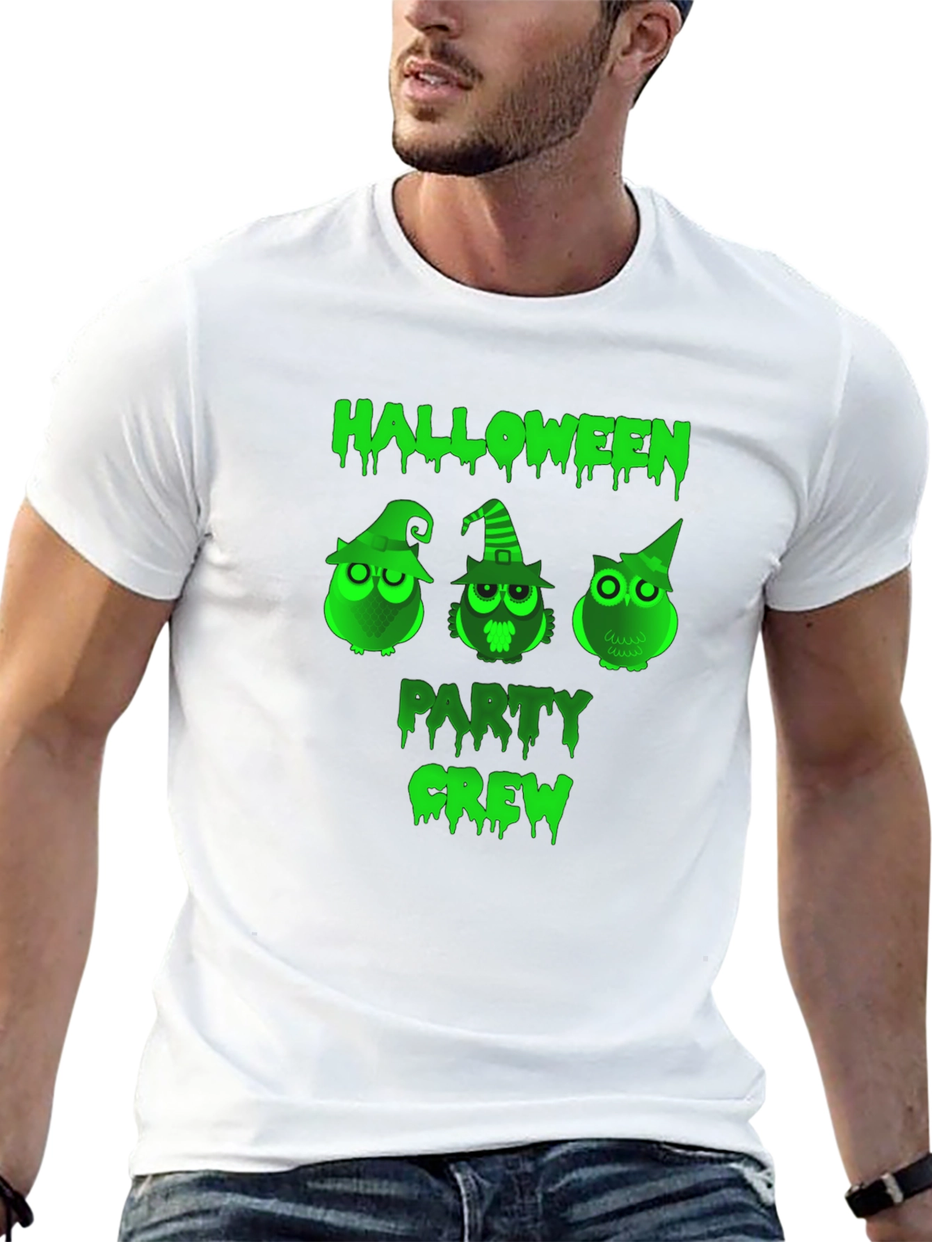 Halloween Party Crew Owl Graphic T-Shirt