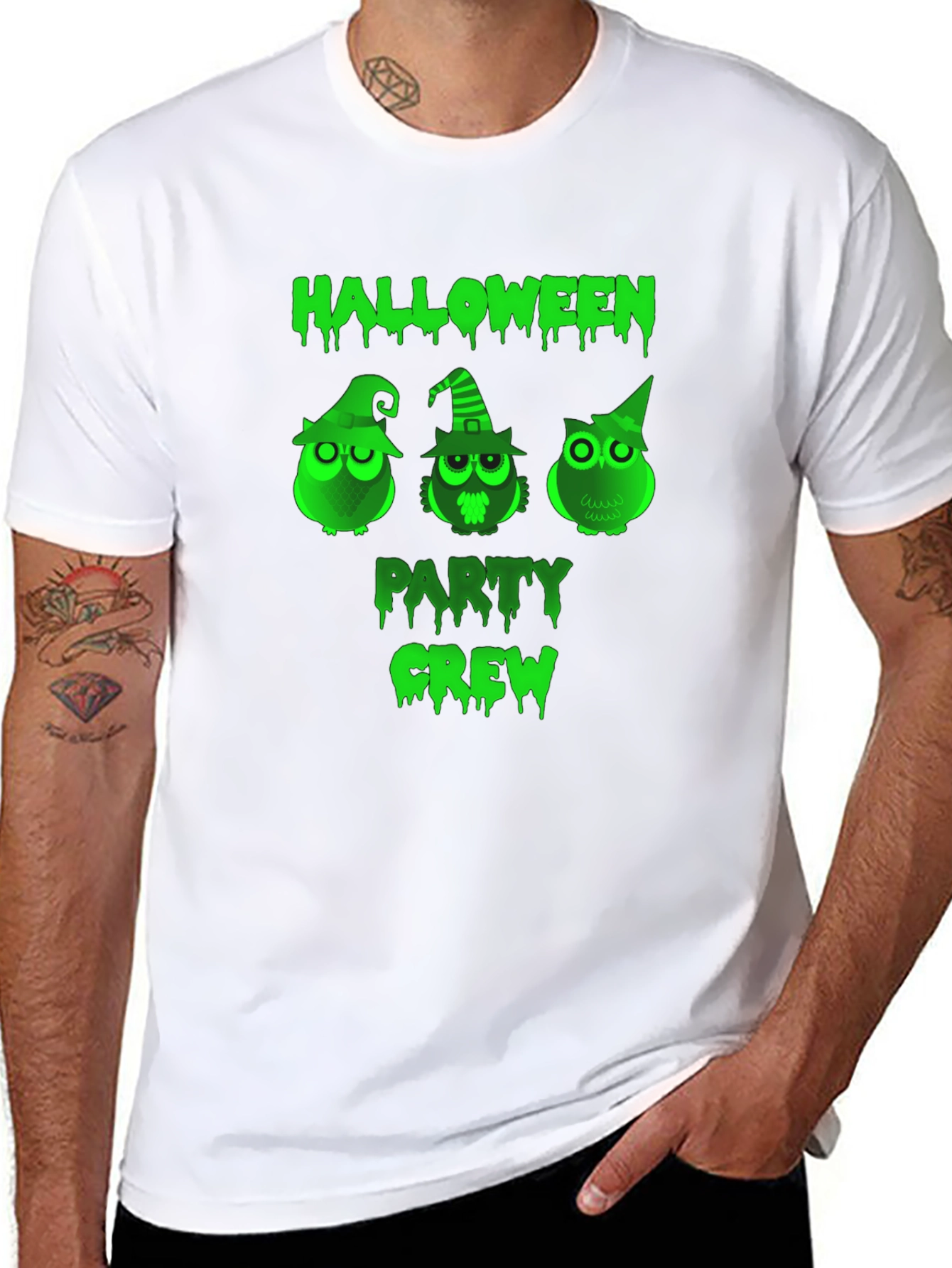 Halloween Party Crew Owl Graphic T-Shirt