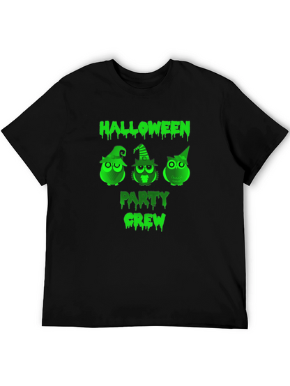 Halloween Party Crew Owl Graphic T-Shirt
