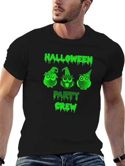 Halloween Party Crew Owl Graphic T-Shirt