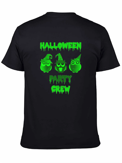 Halloween Party Crew Owl Graphic T-Shirt