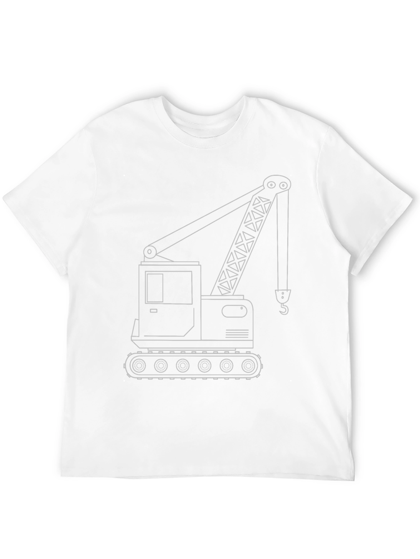 Crane Outline Graphic T-Shirt - Construction Vehicle Tee