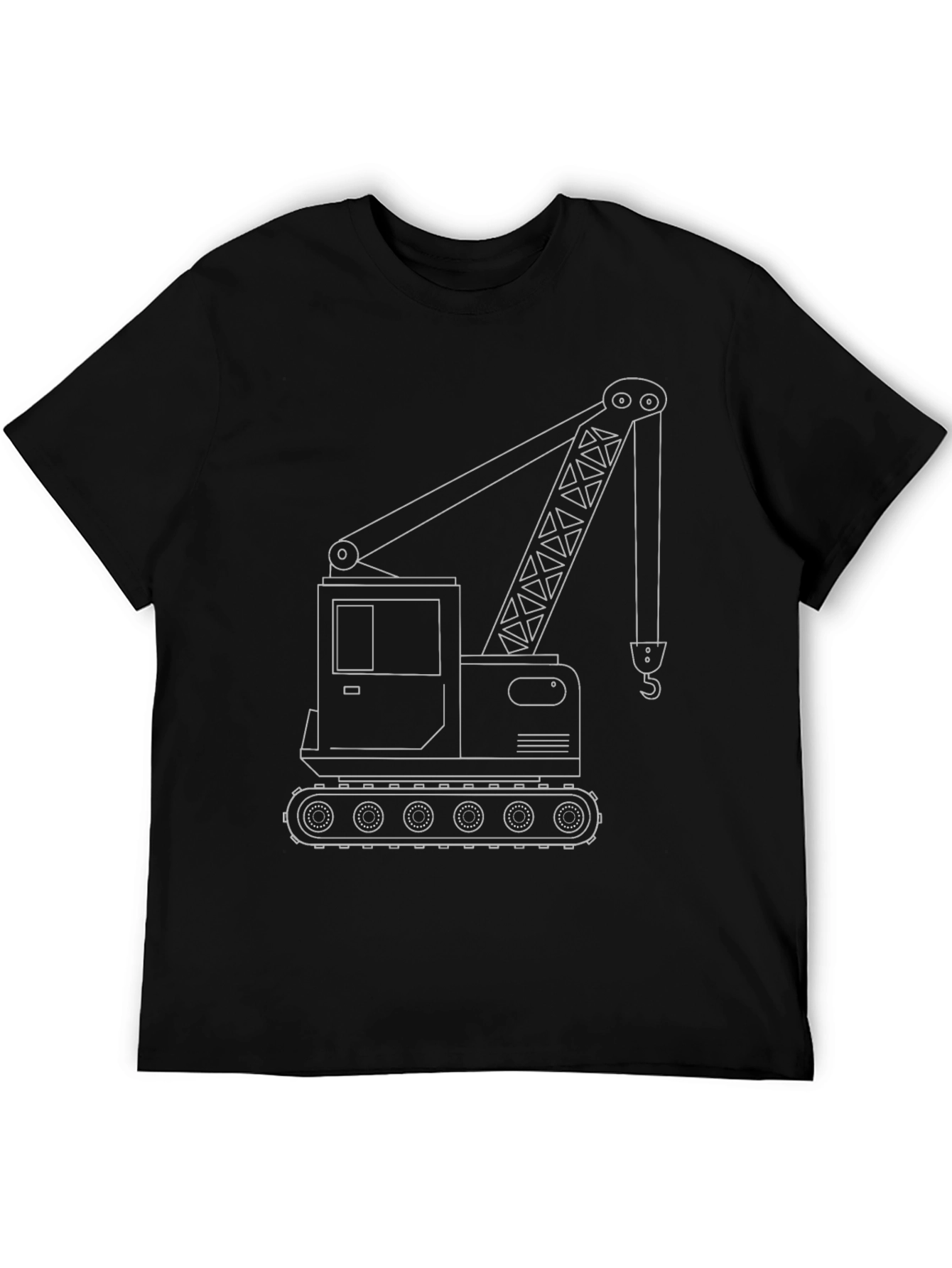 Crane Outline Graphic T-Shirt - Construction Vehicle Tee