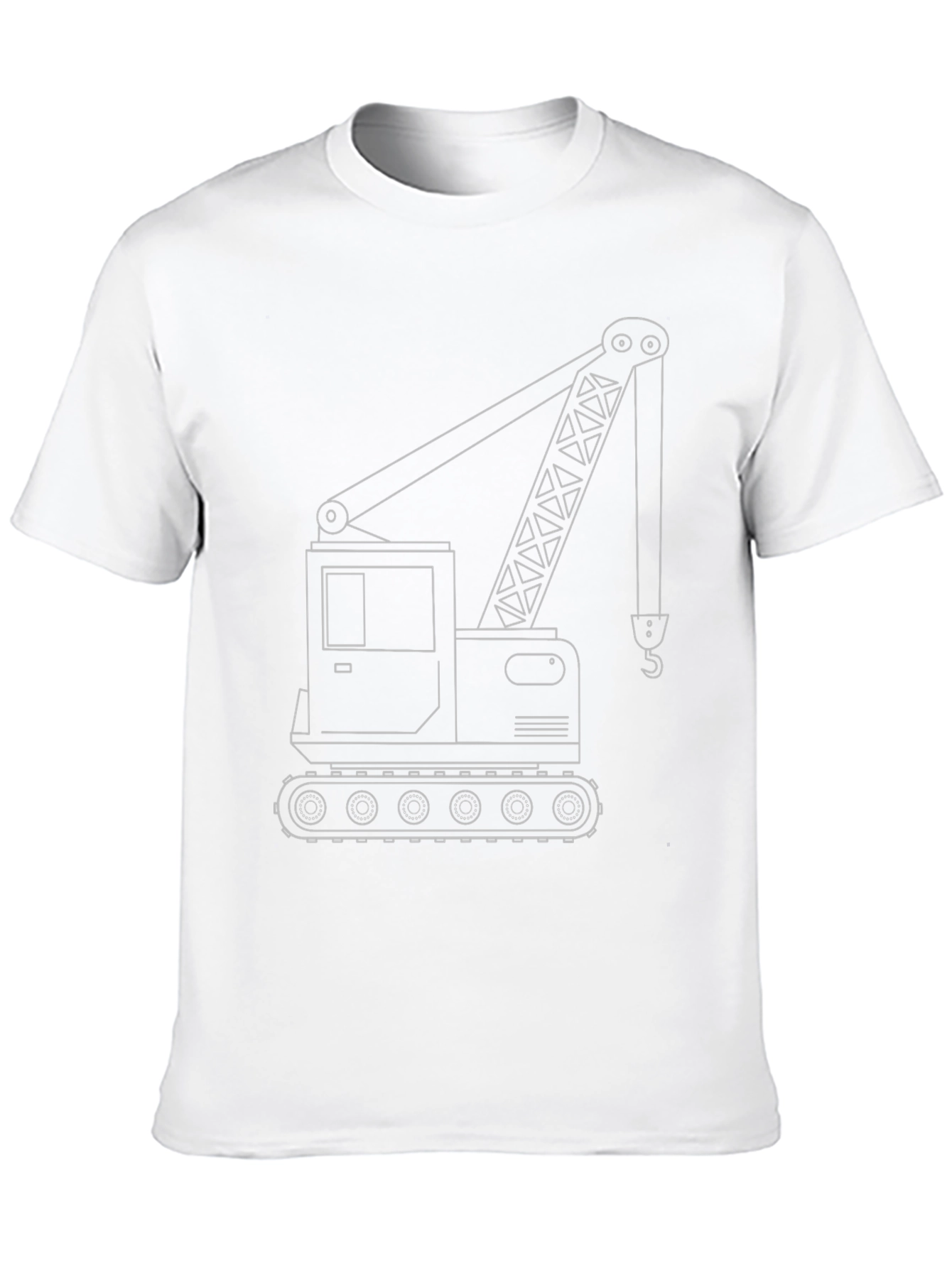 Crane Outline Graphic T-Shirt - Construction Vehicle Tee