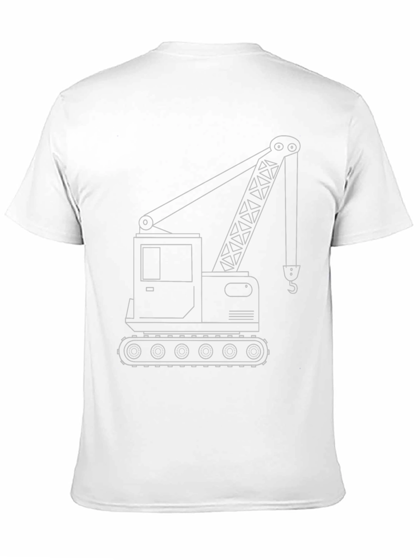Crane Outline Graphic T-Shirt - Construction Vehicle Tee