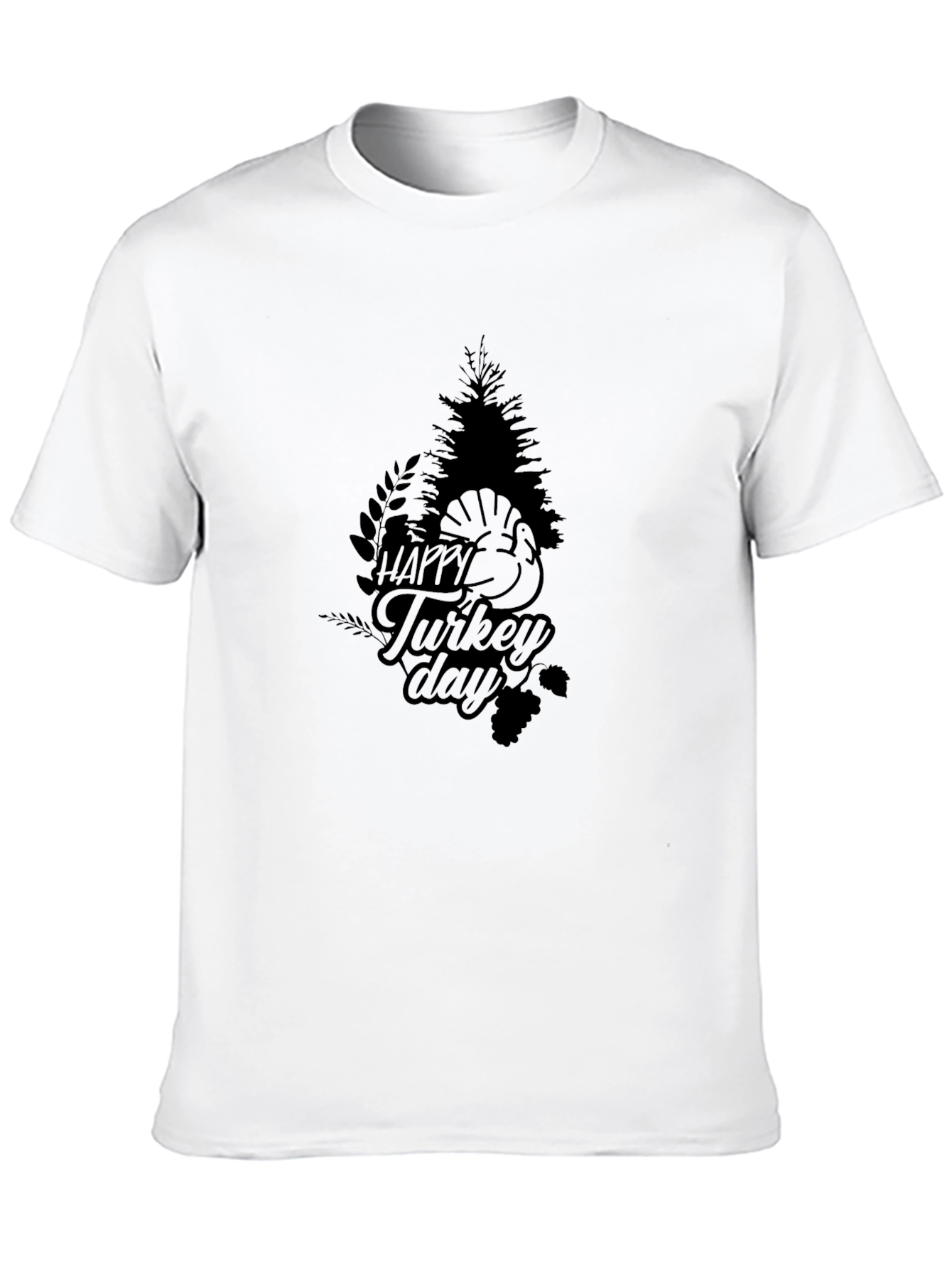 Happy Turkey Day Graphic Tee - Black